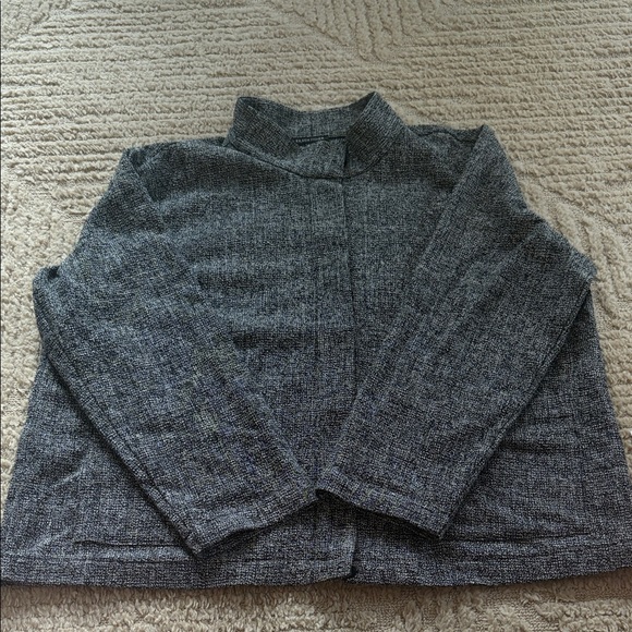 Eileen Fisher Organic Cotton Tweed Stand Collar Jacket - Picture 2 of 5